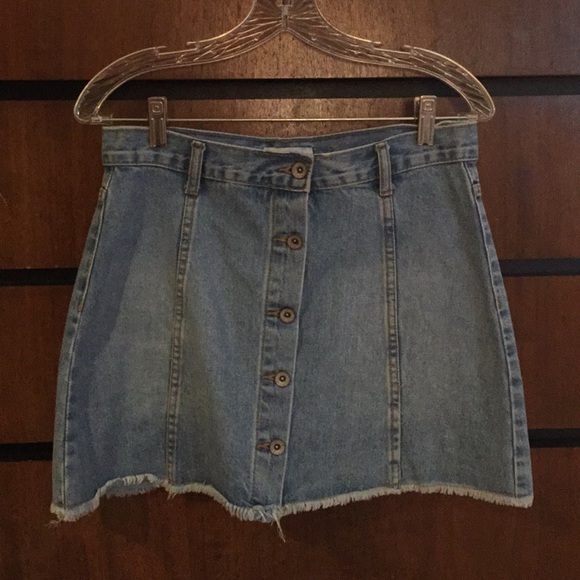 Forever 21 High Rise Denim Button Down Skirt - Picture 1 of 3